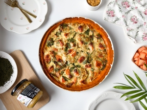 Krompirjeva pita z lososom