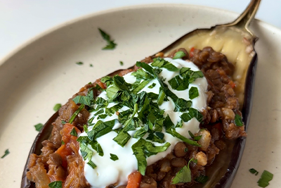 Recept Polnjen jajčevec z lečo - 5.korak